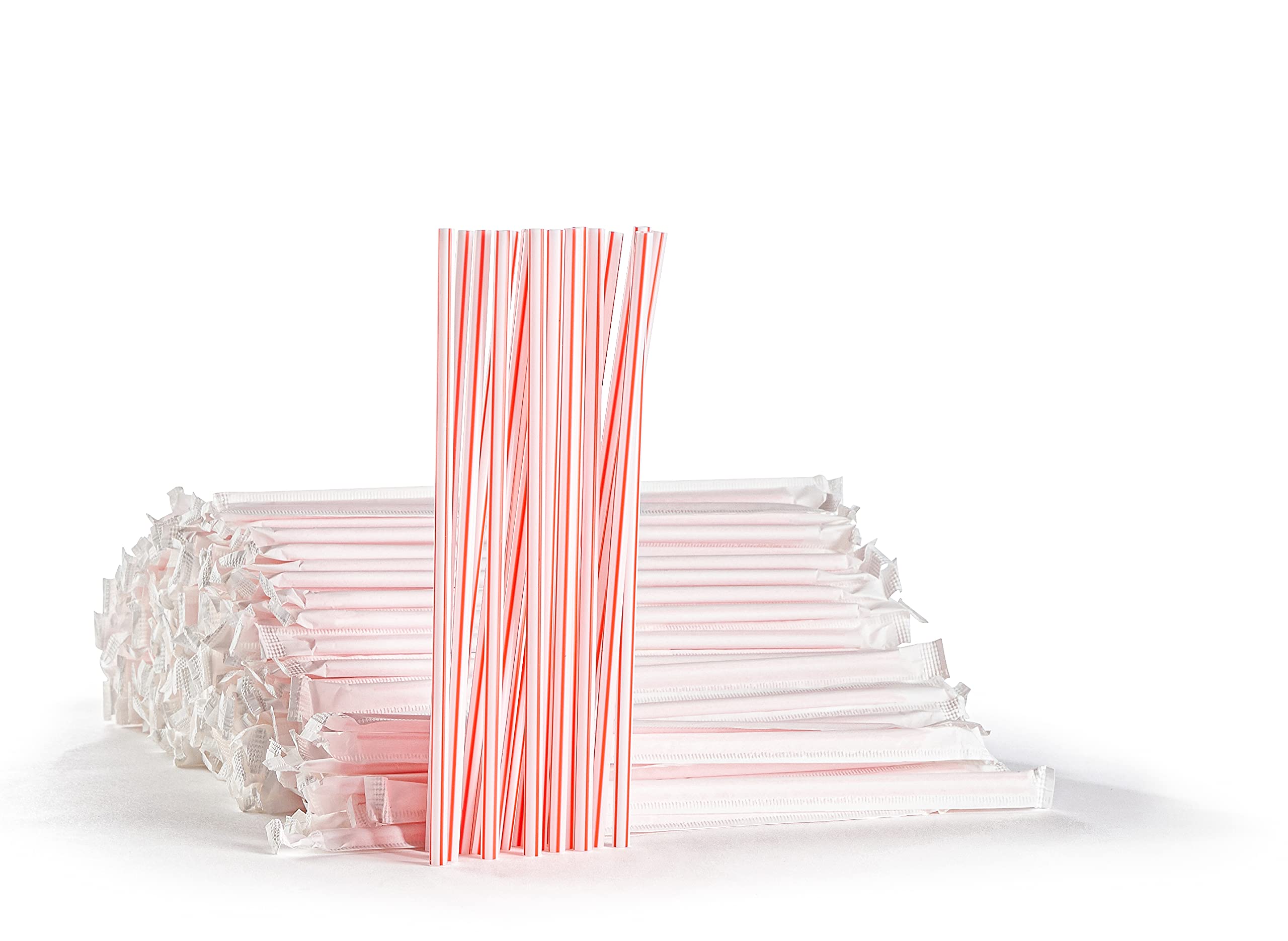 [500] Cocktail Plastic Straws Stirrers, Individually Wrapped (Paper Wrapped), 5.75" BPA Free Disposable Colored Cocktail/Coffee Stir Sticks - Image 3