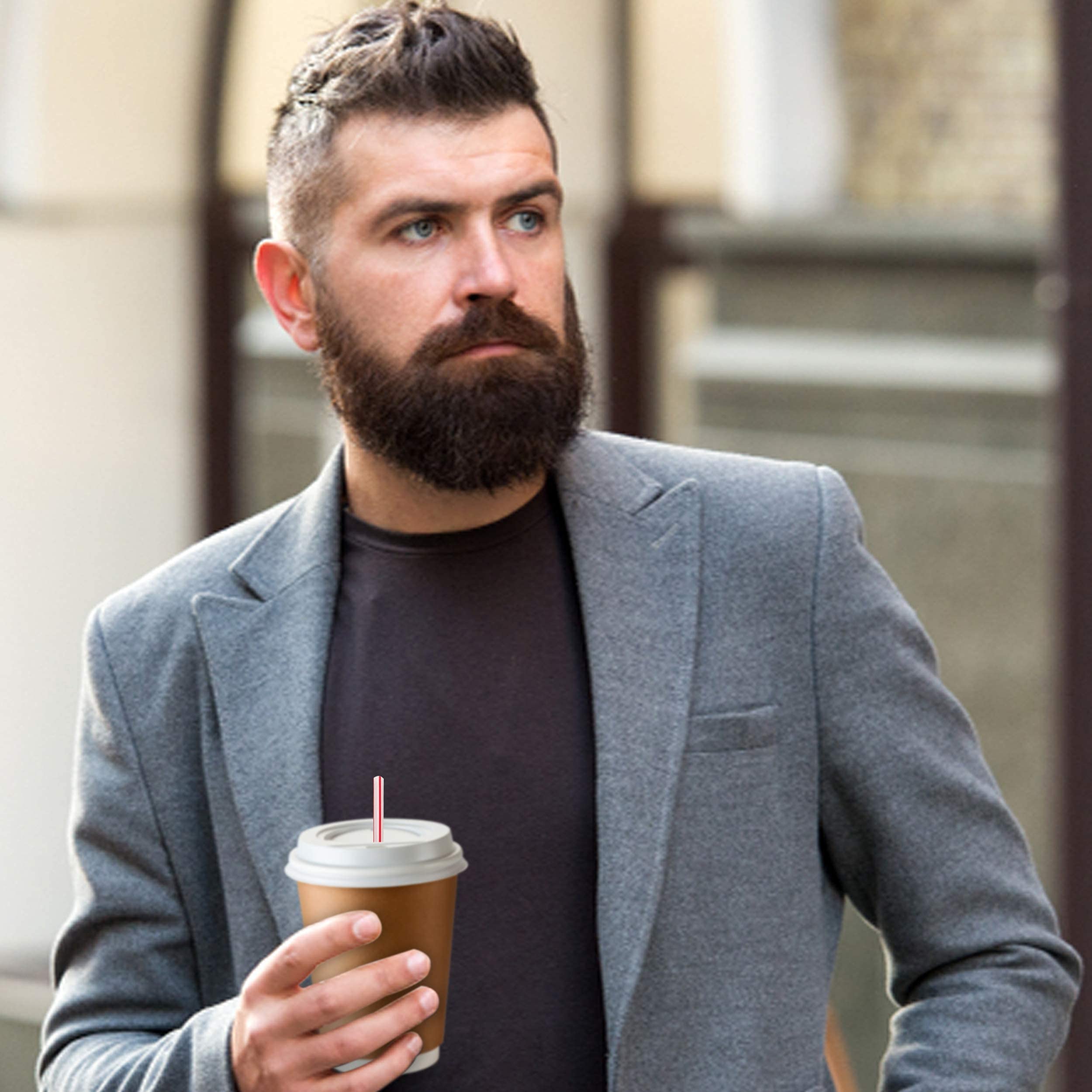 [500] Cocktail Plastic Straws Stirrers, Individually Wrapped (Paper Wrapped), 5.75" BPA Free Disposable Colored Cocktail/Coffee Stir Sticks - Image 5