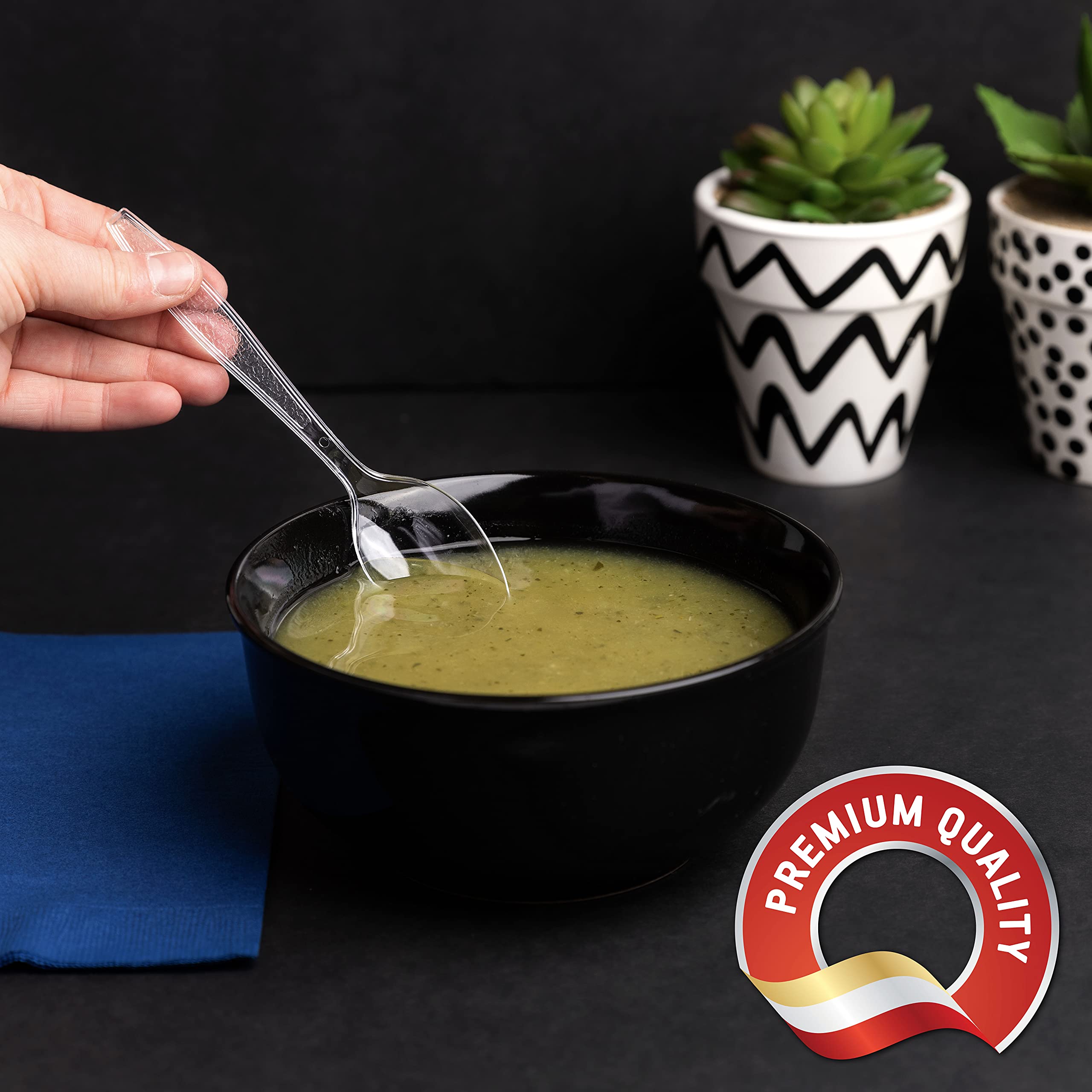 Clear Plastic Spoons, Heavy Weight Disposable, 100 Count - Image 6