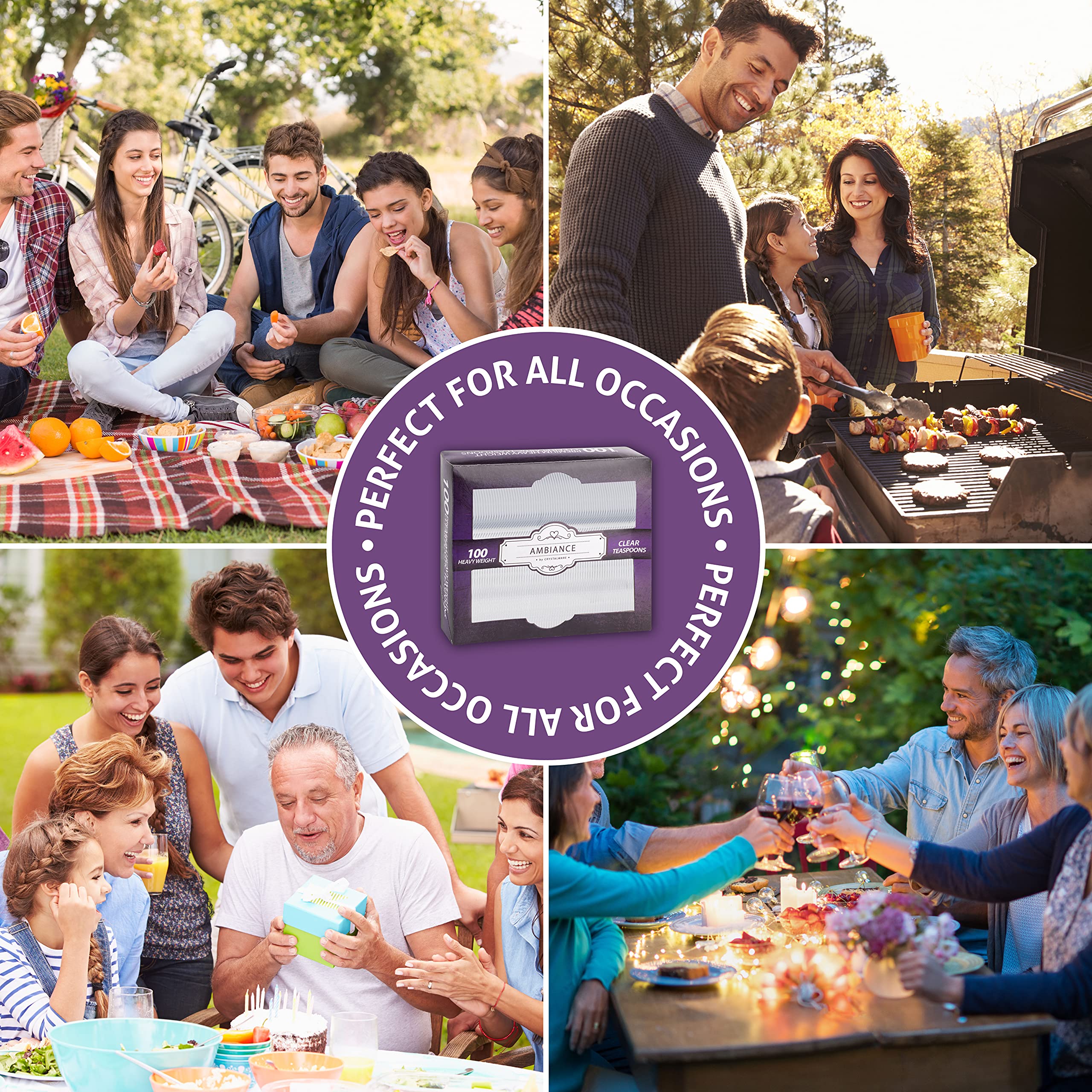 Clear Plastic Spoons, Heavy Weight Disposable, 100 Count - Image 7