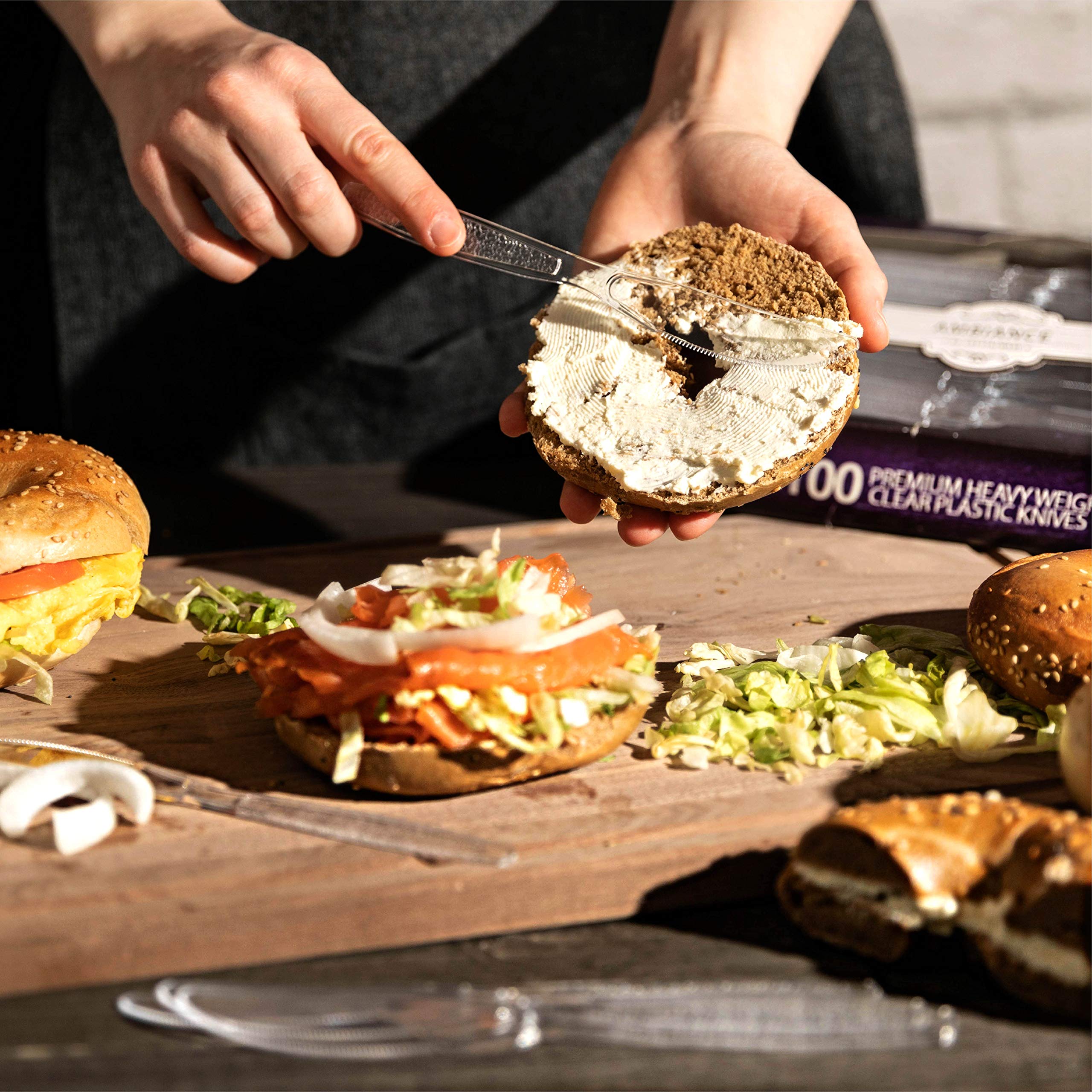 Crystal Ware Heavy Weight Disposable Plastic Knives, Food Grade Heavy Duty Plastic Silverware, Clear Cutlery Flatware (200 Knives) - Image 6