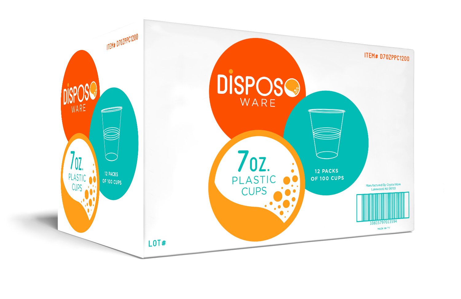 Disposoware D7OZPPC1200 7oz. PP Plastic Cups, 100/Bag, 12 Bags/Case (Case of 1200) - Image 3