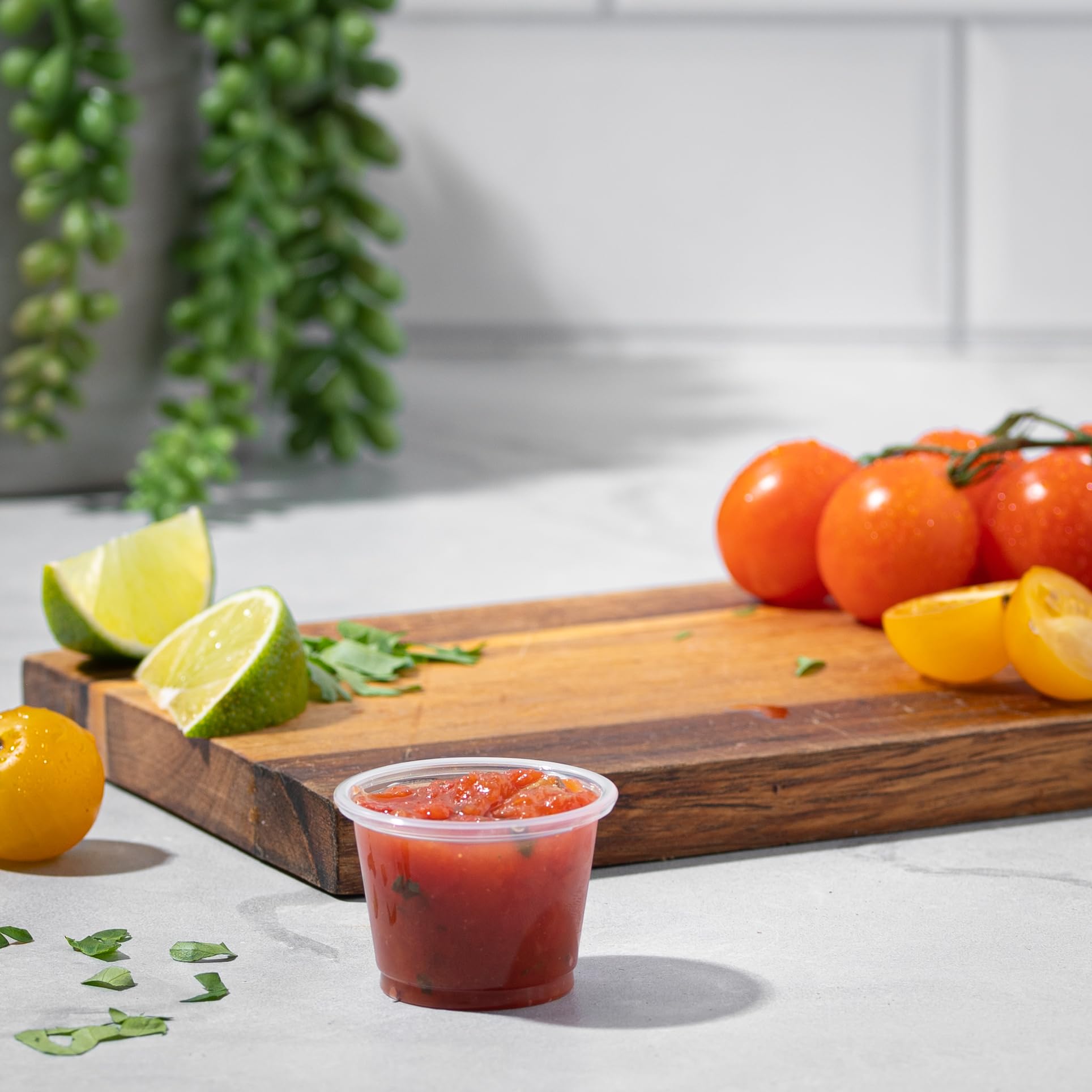 ESKAY PRODUCTS Disposable Plastic Portion Cups, Dressing or Sauce Container, Condiment Cup, Portion Cups, Sampling Cup, Case of 2500 Cups (25 Bags of 100 Cups) (Clear, 1 oz-2500 Cups) - Image 3