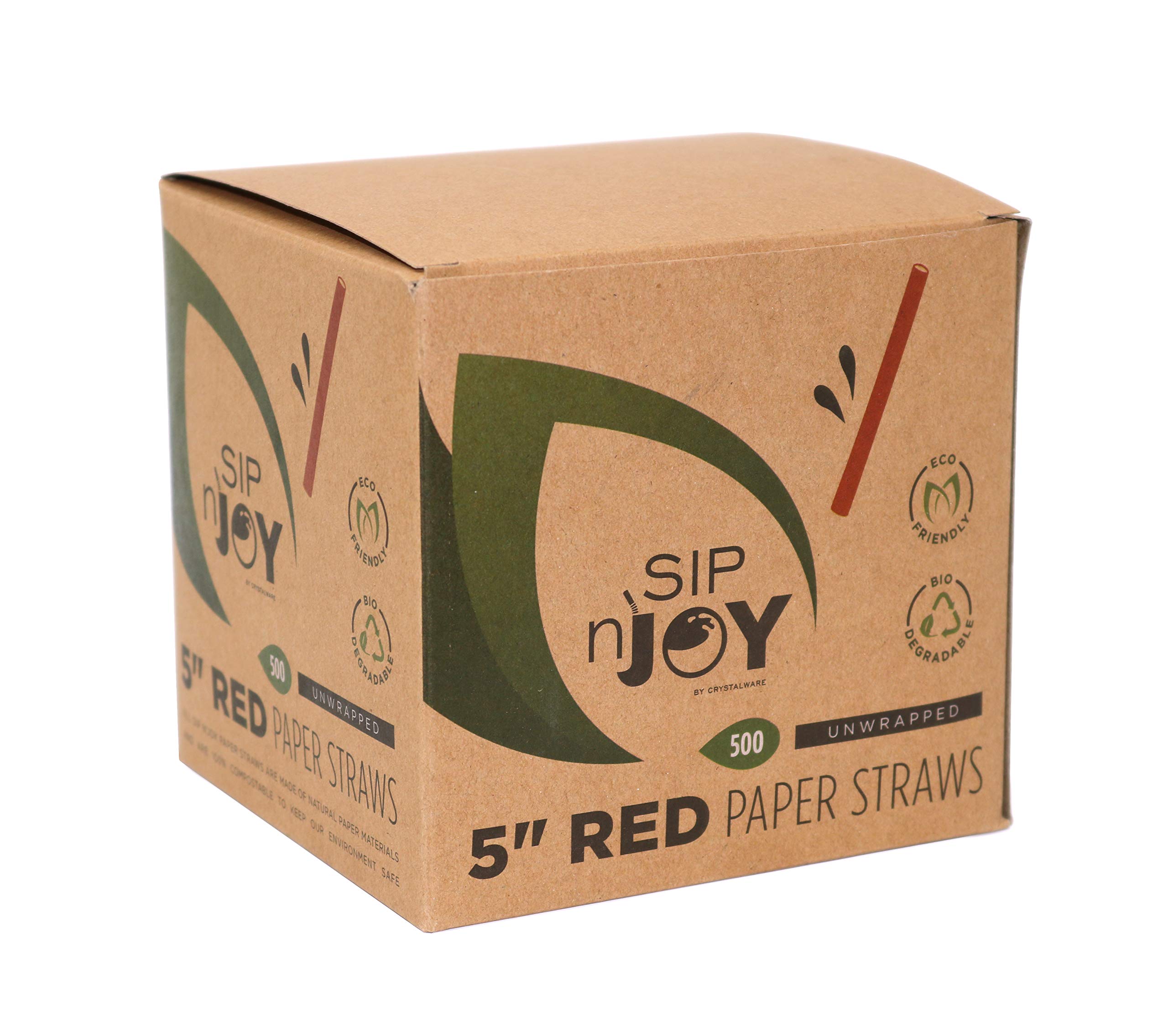 Paper Stirrer, Short Straw, 5" Inch Eco- Friendly and Bio-Degradable Straw, For Coffee, Cocktails and Beverages, 500/Straws Bulk Pack, Red - Image 4